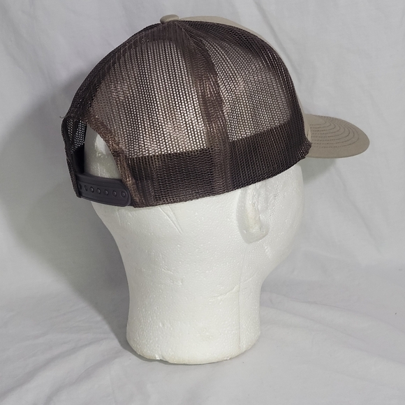 Men's Port Authority Leather Patch Trucker Snapback Workwear Hat Equestrian - Picture 4 of 16